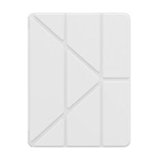 For iPad Pro 13 2024 Baseus Minimalist Series Y-shaped Tri-fold Leather Tablet Case(White)