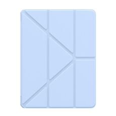 For iPad Pro 13 2024 Baseus Minimalist Series Y-shaped Tri-fold Leather Tablet Case(Blue)