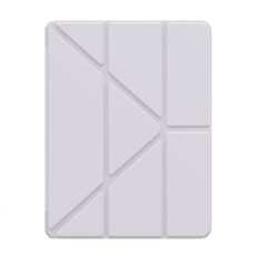 For iPad Pro 13 2024 Baseus Minimalist Series Y-shaped Tri-fold Leather Tablet Case(Grey)