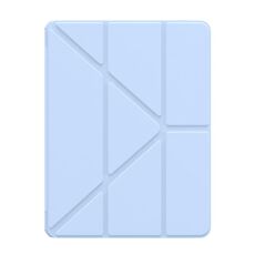 For iPad Air 13 2024 Baseus Minimalist Series Y-shaped Tri-fold Leather Tablet Case(Blue)