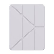 For iPad Air 13 2024 Baseus Minimalist Series Y-shaped Tri-fold Leather Tablet Case(Grey)