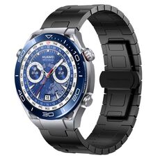 For Huawei Watch Ultimate Titanium Alloy 22mm Metal Watch Band(Black)