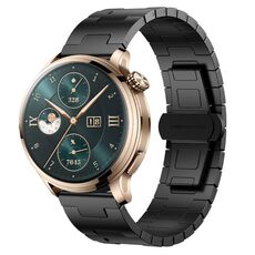 For Honor Watch 4 Pro Titanium Alloy 22mm Metal Watch Band(Black)