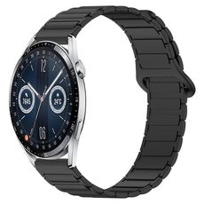 For Huawei Watch GT3 42mm Dual Color Magnetic Buckle 20mm Silicone Watch Band(Black)