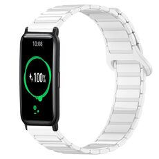 For Honor Watch ES Dual Color Magnetic Buckle 20mm Silicone Watch Band(White)