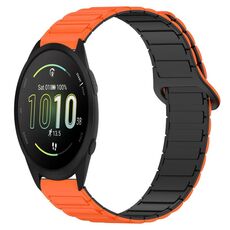 Per Garmin Forerunner 165 cinturino in silicone con fibbia magnetica bicolore da 20 mm (arancione+nero)
