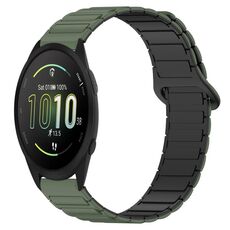 Per Garmin Forerunner 165 cinturino in silicone con fibbia magnetica bicolore da 20 mm (verde+nero)