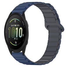 Per Garmin Forerunner 165 cinturino in silicone con fibbia magnetica bicolore da 20 mm (blu + grigio)
