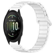 Per Garmin Forerunner 165 cinturino in silicone con fibbia magnetica bicolore da 20 mm (bianco)