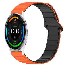 Per Garmin Venu 3 cinturino in silicone con fibbia magnetica bicolore da 22 mm (arancione+nero)
