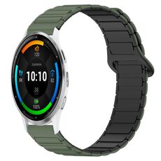 Per Garmin Venu 3 cinturino in silicone con fibbia magnetica bicolore da 22 mm (verde+nero)