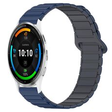 Per Garmin Venu 3 cinturino in silicone con fibbia magnetica bicolore da 22 mm (blu + grigio)