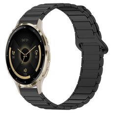 For Garmin Venu 3S Dual Color Magnetic Buckle 18mm Silicone Watch Band(Black)