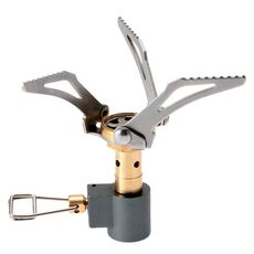 Mini fornello da campeggio all'aperto, forno pieghevole, attrezzatura di sopravvivenza, fornello da picnic portatile, fornello a gas (argento)