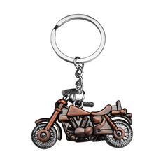 Simulation Cool Motorcycle Keychain Metal Decoration Pendant, Style: X-1425 Red Antique