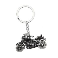 Simulation Cool Motorcycle Keychain Metal Decoration Pendant, Style: X-1425 Black