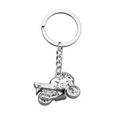 Simulation Cool Motorcycle Keychain Metal Decoration Pendant, Style: X-104 Silver
