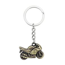Simulation Cool Motorcycle Keychain Metal Decoration Pendant, Style: X-104 Green Antique