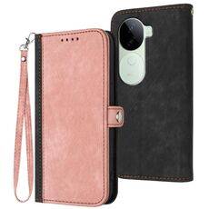 Per vivo iQOO Z9s / V40e India Custodia in pelle con cinturino a doppia piega e fibbia laterale (rosa)