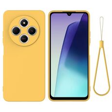 For Redmi 14R / Xiaomi Poco C75 Solid Color Liquid Silicone Dropproof Full Coverage Phone Case(Yellow)