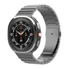 For Samsung Galaxy Watch Ultra 47mm One Bead Flat Buckle Pure Titanium Watch Band(Grey)