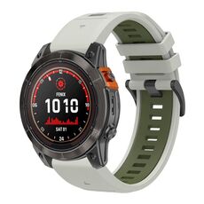 Per Garmin 26mm cinturino in silicone a sgancio rapido bicolore con strumento (grigio verde)