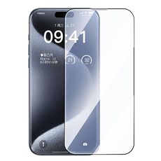 Per iPhone 15 Pro Max Baseus Crystalline Series 2 pezzi Pellicola protettiva in vetro temperato con filtro luce blu (trasparente)