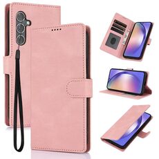 Per Samsung Galaxy S23 FE 5G Custodia per telefono in pelle di vitello con texture Fantasy Skin-feel (rosa)