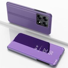 Per Xiaomi 14T Custodia per telefono in pelle con specchio placcato orizzontale con supporto (viola blu)