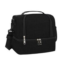 Borsa termica per esterni a doppio strato Borsa per bottiglie per mamma Borsa termica portatile per il pranzo (nera)