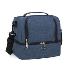 Borsa termica per esterni a doppio strato, borsa per bottiglie per mamma, borsa termica portatile per il pranzo (blu navy)