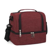 Borsa termica per esterni a doppio strato Borsa per bottiglie per mamma Borsa termica portatile per il pranzo (rosso vino)