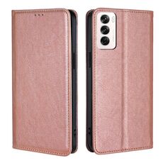 Per OPPO Reno12 5G Global Gloss Oil Custodia magnetica in pelle tinta unita (oro rosa)