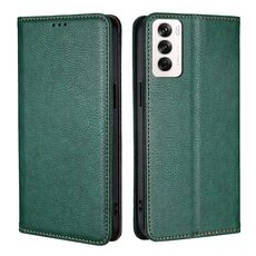 Per OPPO Reno12 5G Global Gloss Oil Custodia magnetica in pelle tinta unita (verde)