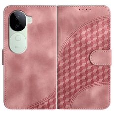 Per vivo iQOO Z9s / V40e India YX0060 Custodia in pelle con testa di elefante in rilievo con cordino (rosa)