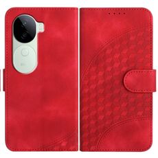 Per vivo iQOO Z9s / V40e India YX0060 Custodia in pelle con testa di elefante in rilievo e cordino (rosso)