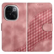 Per vivo iQOO Z9s Pro / T3 Pro 5G India YX0060 Custodia in pelle per telefono con testa di elefante in rilievo con cordino (rosa)