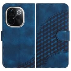 Per vivo iQOO Z9s Pro / T3 Pro 5G India YX0060 Custodia in pelle con motivo a testa di elefante e cordino (blu reale)