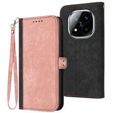 Per Redmi Note 14 Pro+ 5G Custodia in pelle con cinturino a doppia piega e fibbia laterale (rosa)