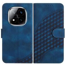 Per Redmi Note 14 Pro+ 5G YX0060 Custodia in pelle con motivo a testa di elefante e cordino (blu reale)