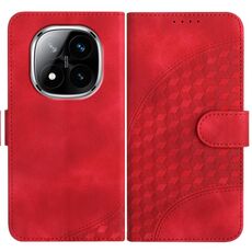 Per Redmi Note 14 Pro+ 5G YX0060 Custodia in pelle con motivo a testa di elefante e cordino (rosso)