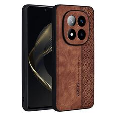 Per Redmi Note 14 Pro+ 5G AZNS Custodia per telefono con effetto pelle in rilievo 3D (marrone)