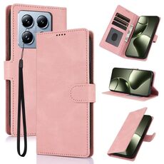 Per Xiaomi 14T Custodia per telefono in pelle di vitello con texture Fantasy Skin-feel (rosa)