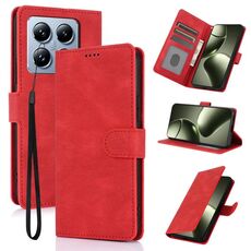 Per Xiaomi 14T Custodia per telefono in pelle di vitello con texture Fantasy Skin-feel (rosso)