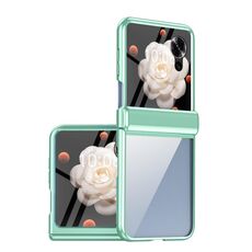 Custodia per telefono pieghevole trasparente con cerniera per Honor Magic V Flip Plating (verde)