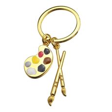 Mini portachiavi in ​​metallo con lavagna da disegno, borsa portaoggetti, ciondolo decorativo, colore: oro