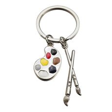 Mini portachiavi in ​​metallo con lavagna da disegno, borsa portaoggetti, ciondolo decorativo, colore: argento