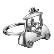 Portachiavi decorativo per auto con pallina da golf con simulazione tridimensionale, colore: argento