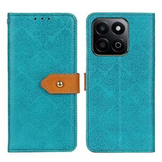 For Honor 200 Smart / Play 60 Plus European Floral Embossed Leather Phone Case(Blue)