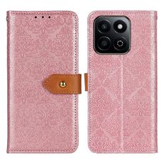 For Honor 200 Smart / Play 60 Plus European Floral Embossed Leather Phone Case(Pink)